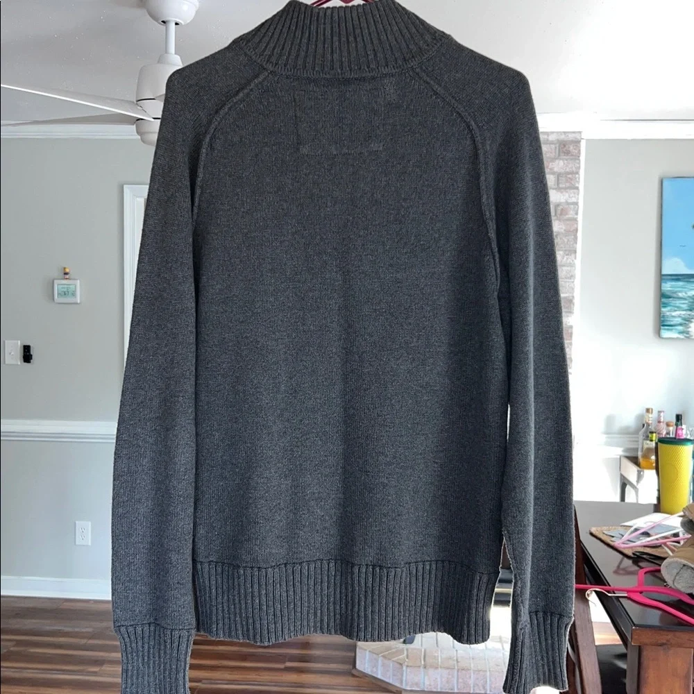 American Eagle Outfitters Dark Gray Quarter Zip Sweater Large